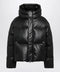 MM6 Maison Margiela Hooded down jacket in glossy leather black