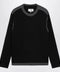 MM6 Maison Margiela Asymmetrical crewneck sweater in black and grey