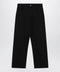 MM6 Maison Margiela Wide-leg cotton trousers with embroidered logo, black