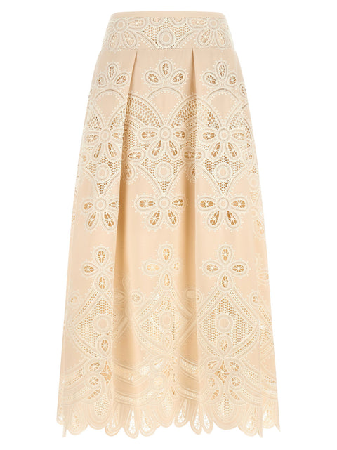 Elie Saab Carving Embroidery Skirt