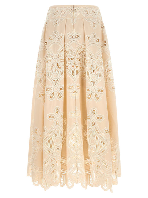 Elie Saab Carving Embroidery Skirt
