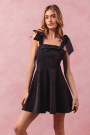 SO ME Fit and Flare Washed Gameday Dress-So Me-BLACK-L-Urbanheer