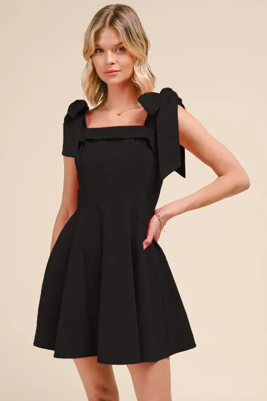 SO ME Fit and Flare Washed Gameday Dress-So Me-BLACK-L-Urbanheer