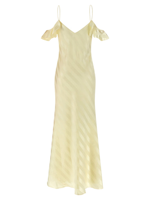 Self-Portrait Satin Striped Long Dress