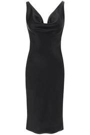 Norma Kamali Drape Neck Satin Dress-Norma Kamali-XS-Urbanheer