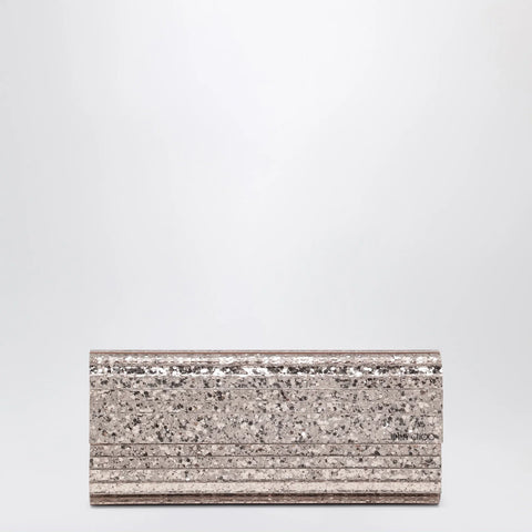 Jimmy Choo Pink Sweetie Glitter Fabric Clutch