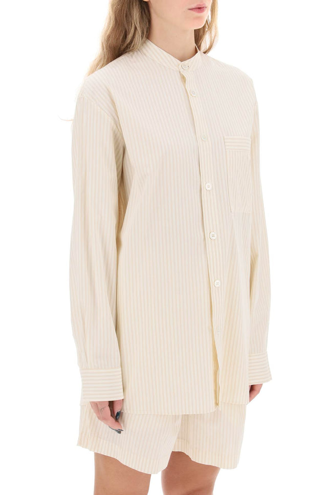 Birkenstock X Tekla Organic Poplin Pajama Shirt White-Birkenstock X TEKLA-Urbanheer