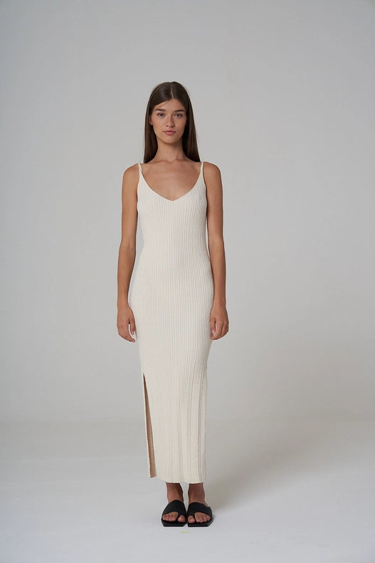 Sabba Knitted Dress Ecru-Dress-Leap Concept-XS-Urbanheer