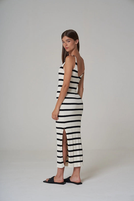 Sabba Knitted Dress Stripe-Dress-Leap Concept-XS-Urbanheer