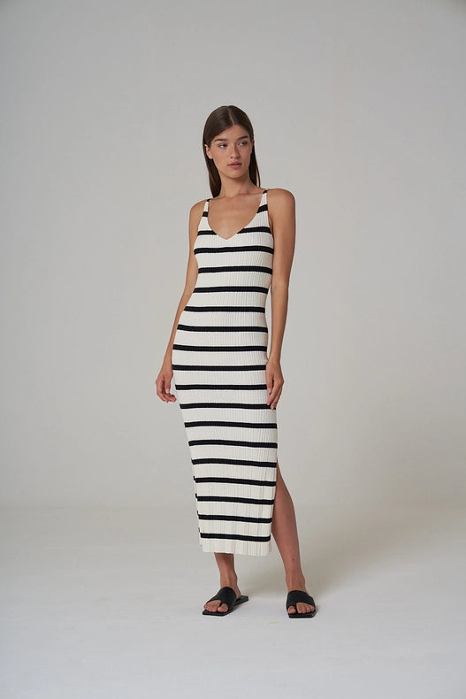 Sabba Knitted Dress Stripe-Dress-Leap Concept-XS-Urbanheer