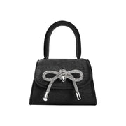 Sabrina Black Mini Velvet Top Handle Bag-Bag-Melie Bianco-6"W x 4"H x 2.5"D-Urbanheer
