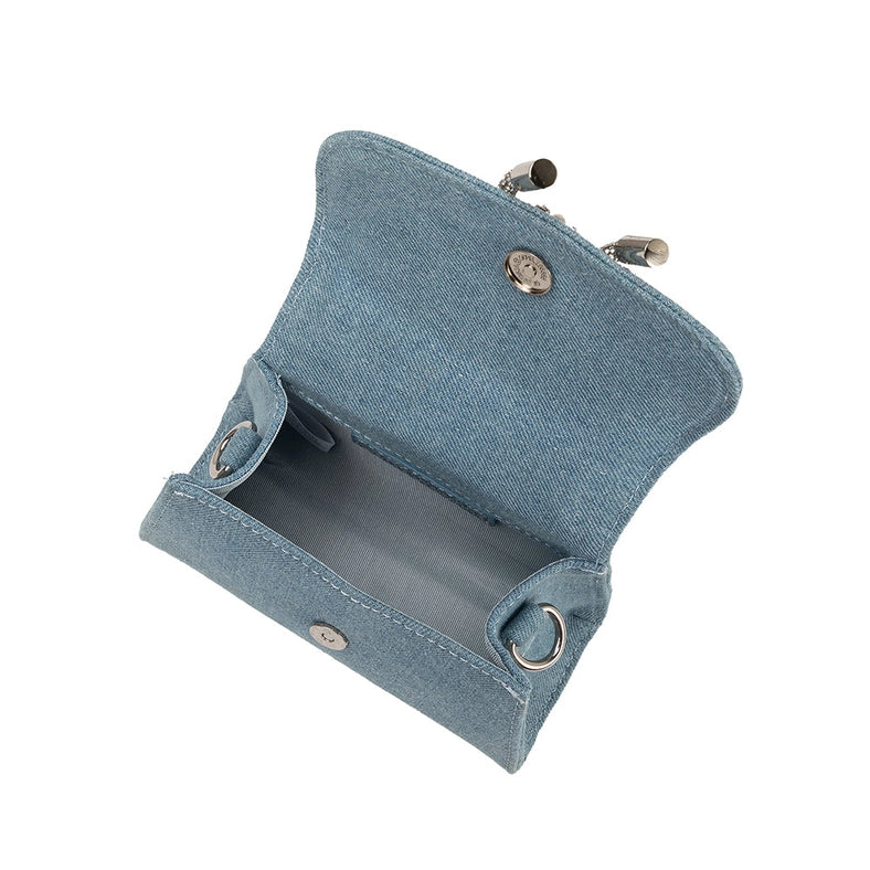 Sabrina Denim Mini Crossbody Bag-Bag-Melie Bianco-6.25"W x 4.25"H x 2.75"D-Urbanheer