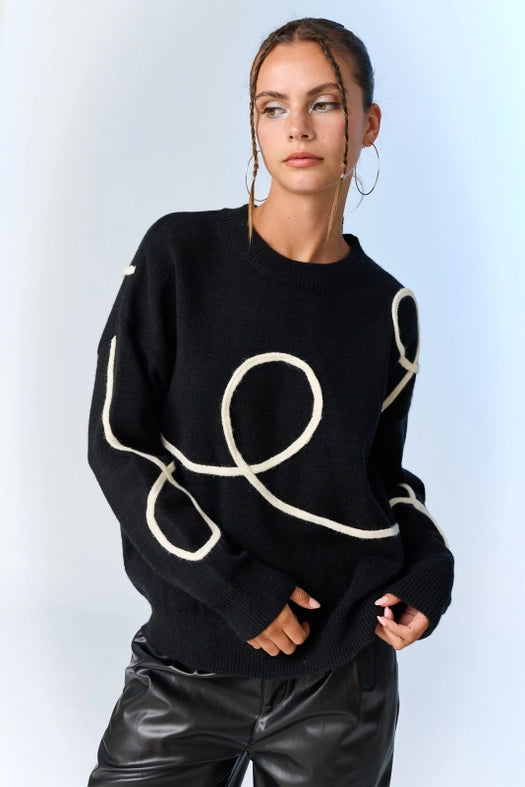 Sadie Oversized Sweater Black-Sweater-Papermoon-S-Black-Urbanheer