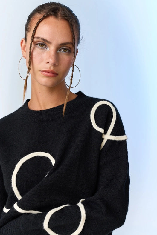 Sadie Oversized Sweater Black-Sweater-Papermoon-S-Black-Urbanheer