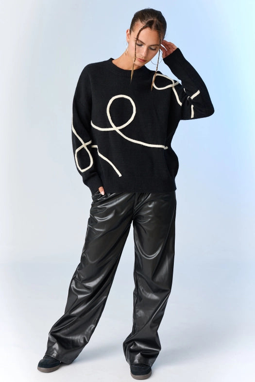 Sadie Oversized Sweater Black-Sweater-Papermoon-S-Black-Urbanheer