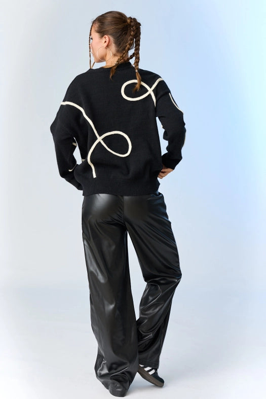 Sadie Oversized Sweater Black-Sweater-Papermoon-S-Black-Urbanheer