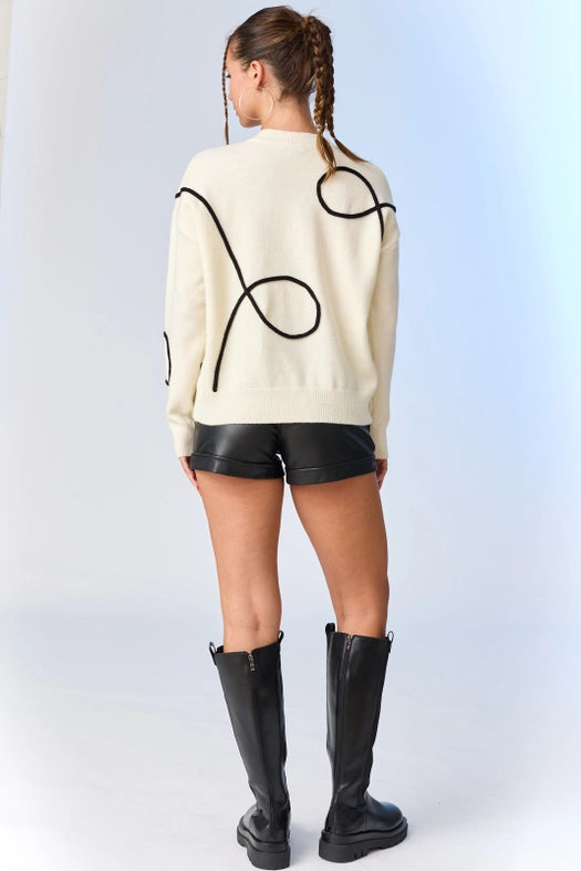 Sadie Oversized Sweater Cream-Sweater-Papermoon-S-Cream-Urbanheer