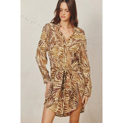 Sahara Tie Detail Shirt Dress-Dress-Dress Forum-S-CALLISTE GREEN-Urbanheer