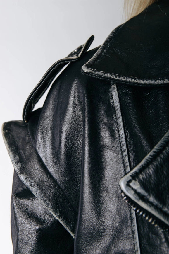 Saige Leather Biker Jacket | Black-Jacket-Colourful Rebel-XS-Black-Urbanheer