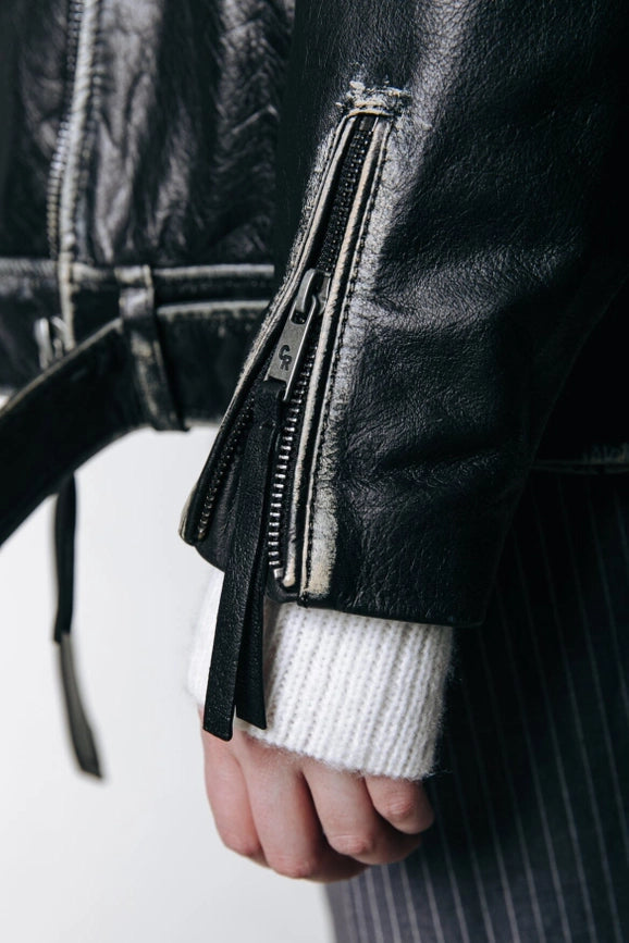 Saige Leather Biker Jacket | Black-Jacket-Colourful Rebel-XS-Black-Urbanheer