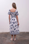 Sailor Print Front Tie Short Sleeve Midi Dress-Dress-Moon River-XS-IVORY MULTI-Urbanheer