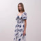 Sailor Print Front Tie Short Sleeve Midi Dress-Dress-Moon River-XS-IVORY MULTI-Urbanheer