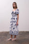 Sailor Print Front Tie Short Sleeve Midi Dress-Dress-Moon River-XS-IVORY MULTI-Urbanheer