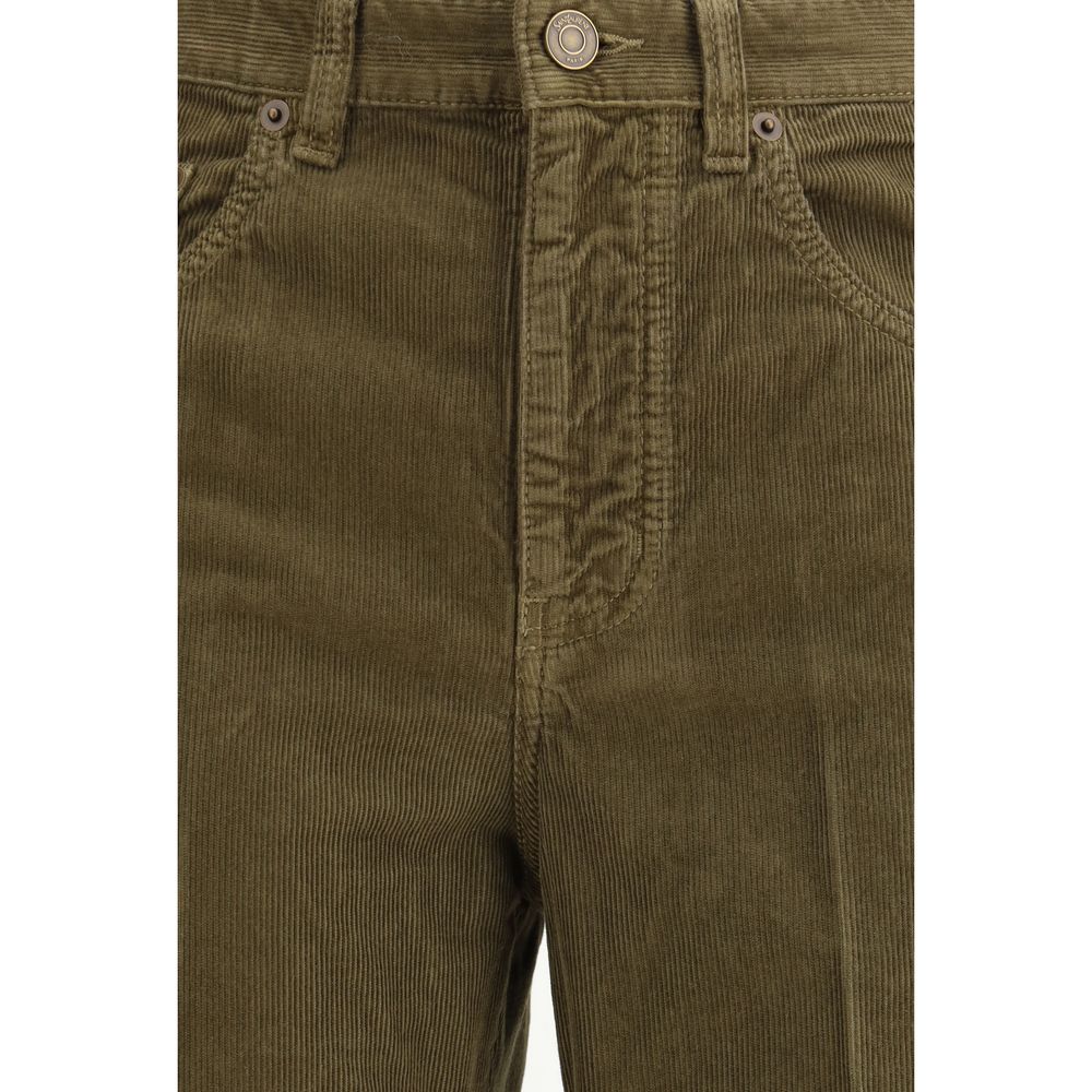 Saint Laurent Bicolor Cotton Casual Pants
