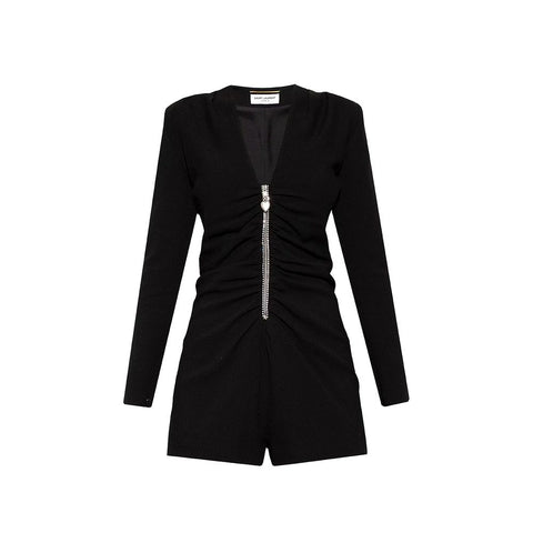 Saint Laurent Black Acetate Jumpsuit