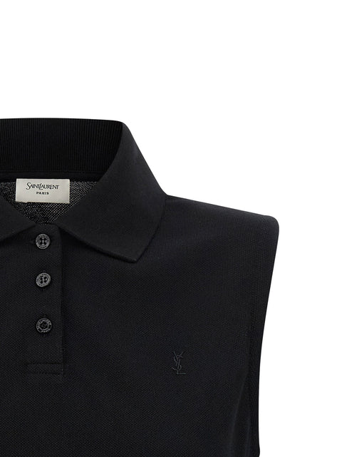 Saint Laurent Cassandre Embroidered Polo Shirt