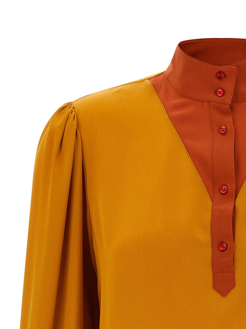 Saint Laurent Color-block Blouse