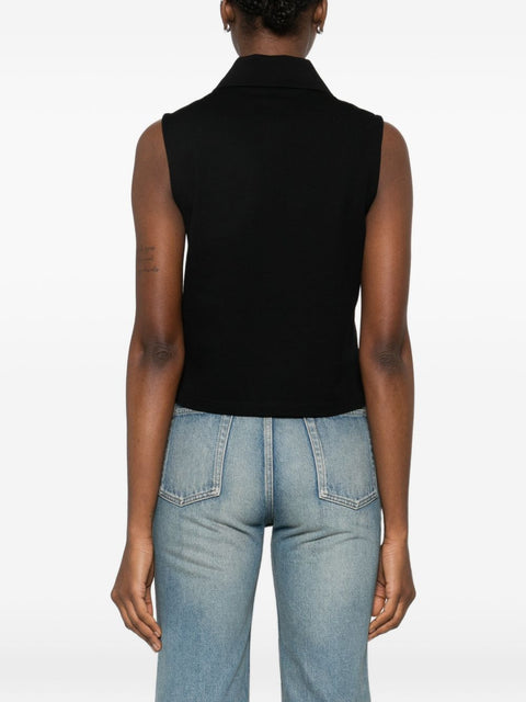 Saint Laurent Cotton sleeveless polo shirt