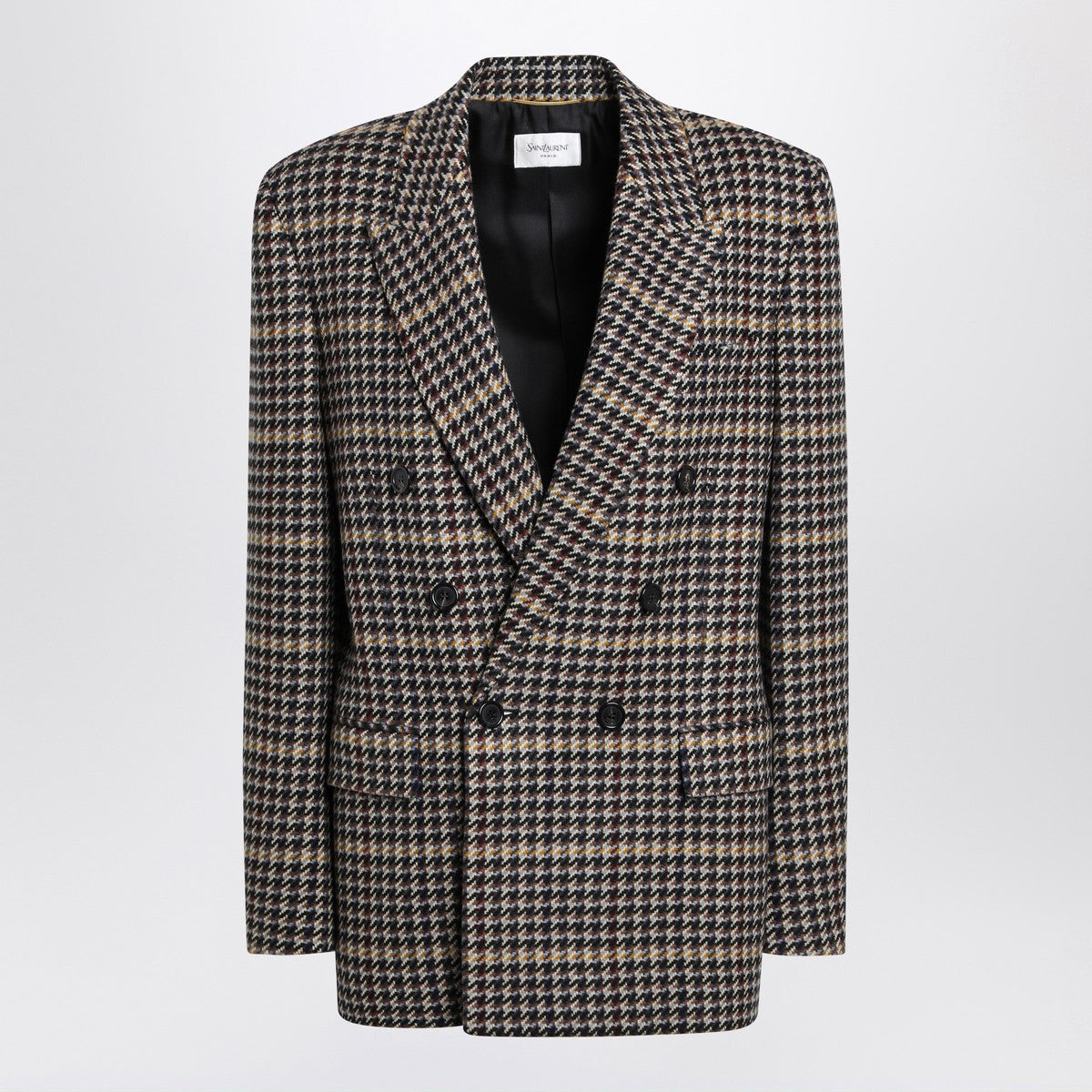 Saint Laurent Double-breasted checked wool jacket