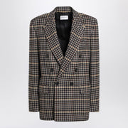 Saint Laurent Double-breasted checked wool jacket