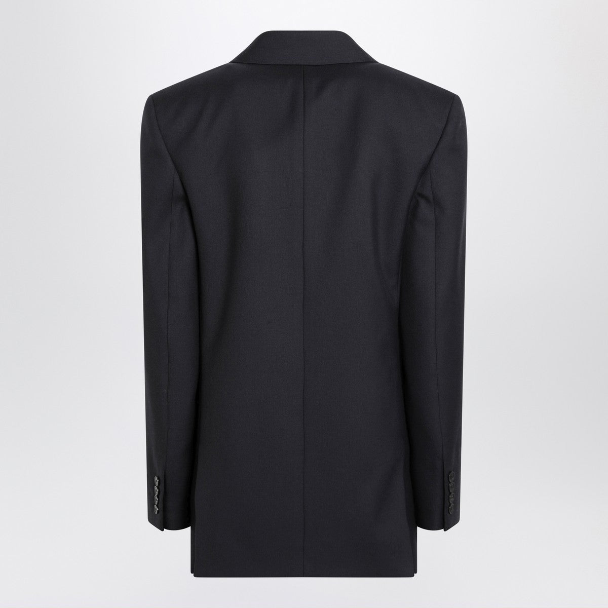 Saint Laurent Long navy blue wool gabardine coat