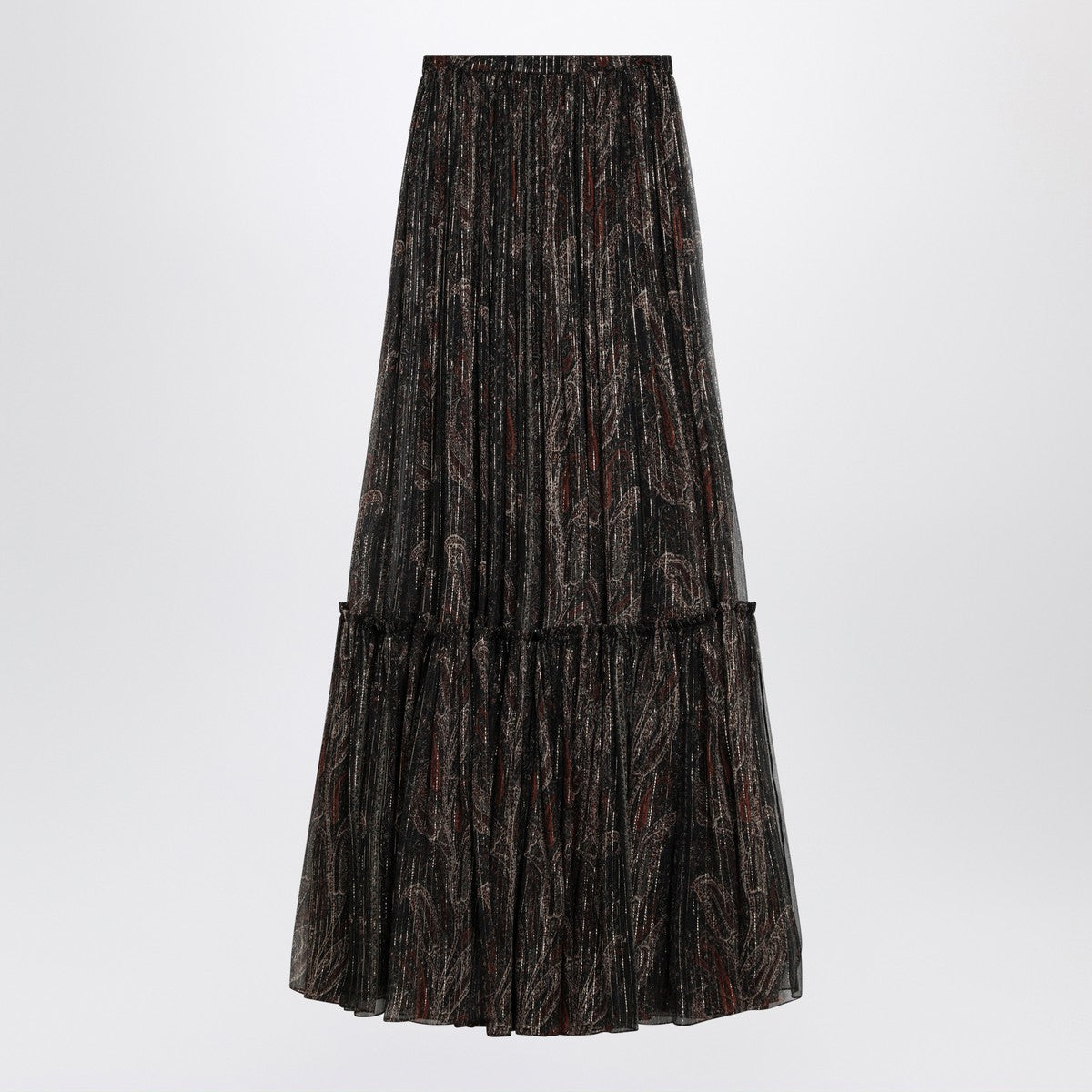 Saint Laurent Ruffled skirt with Paisley print