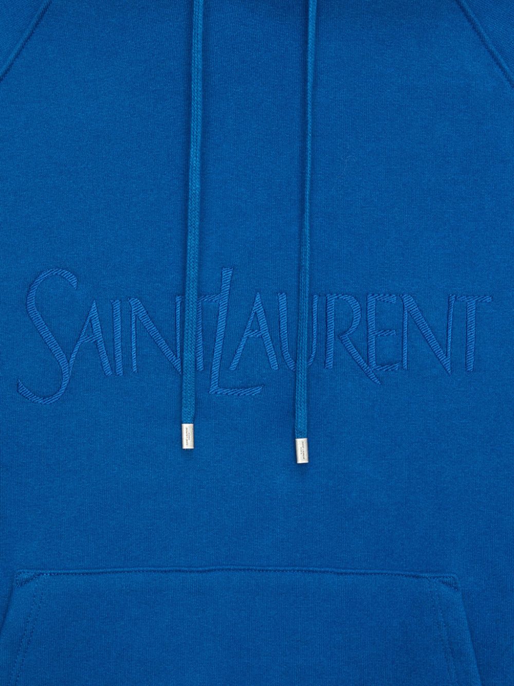 Saint Laurent logo-embroidered cotton hoodie
