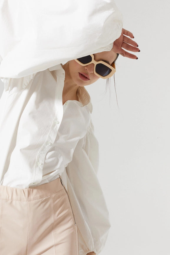 Samba Cotton Poplin Shirt - White-Shirt-Lanhtropy-XS-White-Urbanheer