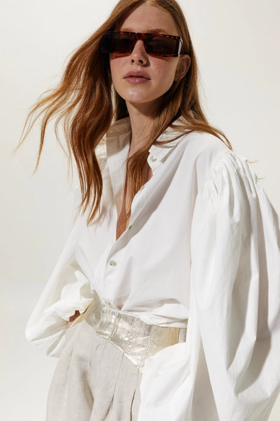 Samba Cotton Poplin Shirt - White-Shirt-Lanhtropy-XS-White-Urbanheer