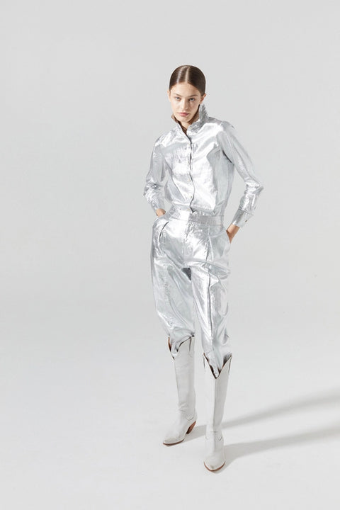 San Marino Metallic Linen Shirt - New Silver-Shirt-Lanhtropy-XS-Urbanheer