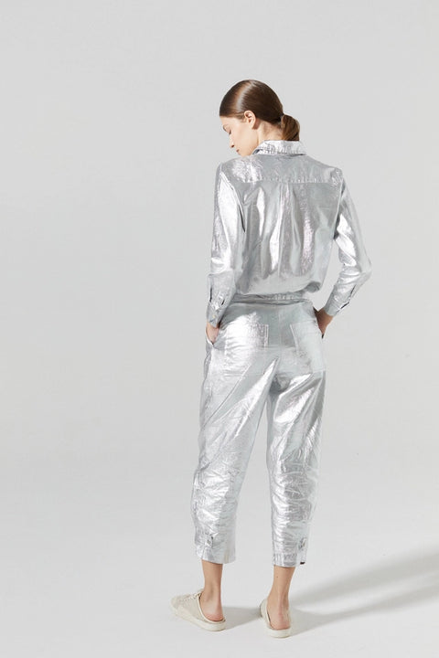 San Marino Metallic Linen Shirt - New Silver-Shirt-Lanhtropy-XS-Urbanheer