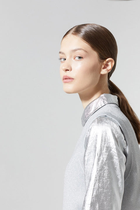 San Marino Metallic Linen Shirt - New Silver-Shirt-Lanhtropy-XS-Urbanheer