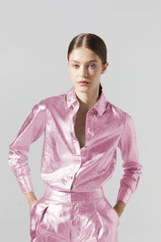 San Marino Metallic Linen Shirt - Pink-Shirt-Lanhtropy-XS-Urbanheer