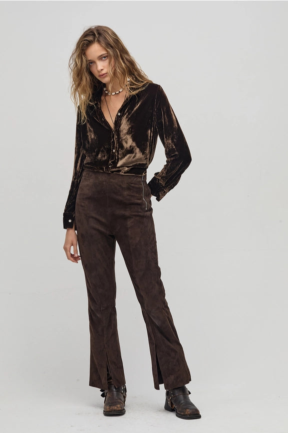 San Marino Velvet Shirt - Chocolate-Shirt-Lanhtropy-XS-Chocolate-Urbanheer