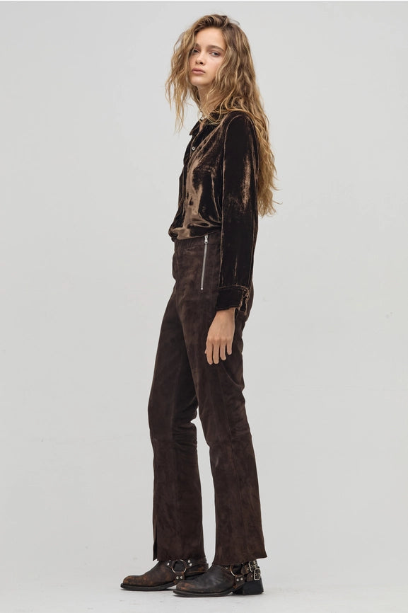 San Marino Velvet Shirt - Chocolate-Shirt-Lanhtropy-XS-Chocolate-Urbanheer