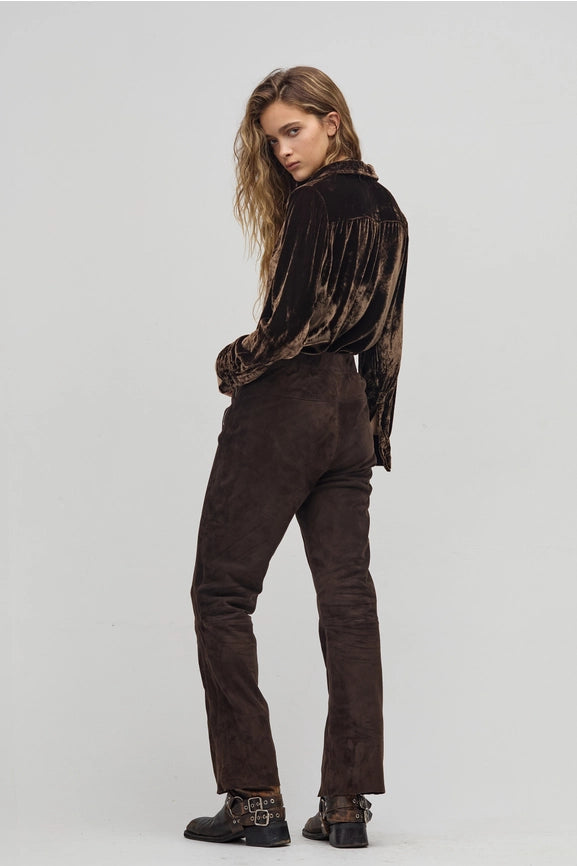 San Marino Velvet Shirt - Chocolate-Shirt-Lanhtropy-XS-Chocolate-Urbanheer