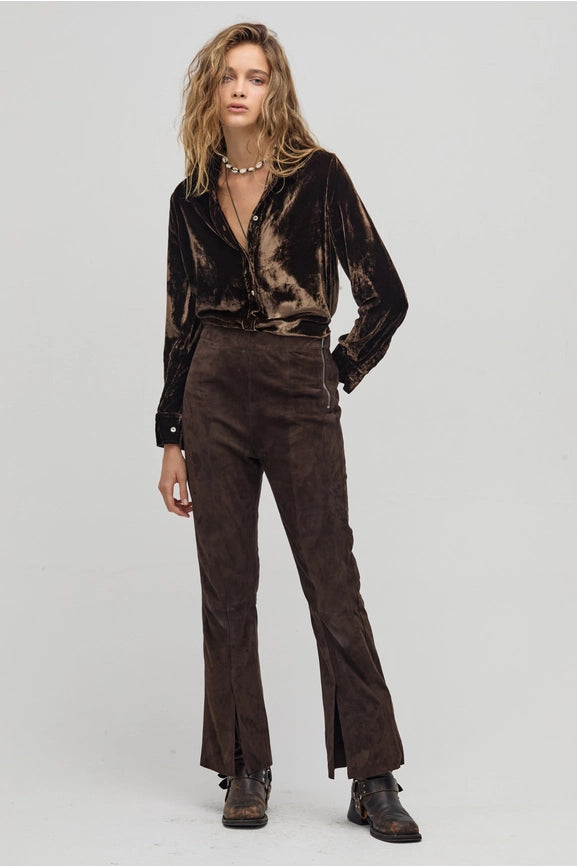 San Marino Velvet Shirt - Chocolate-Shirt-Lanhtropy-XS-Chocolate-Urbanheer