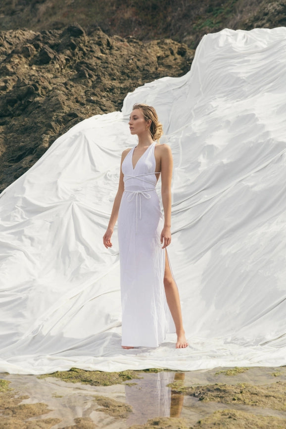 Sand Castle Linen Dress-Dress-Dor Raw Luxury-XS-White-Urbanheer