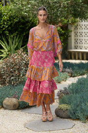 Sangria Skirt Fantasia Patch-Skirt-Naudic-M-Pink/Orange-Urbanheer