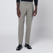 Santaniello Gray cotton and cashmere trousers